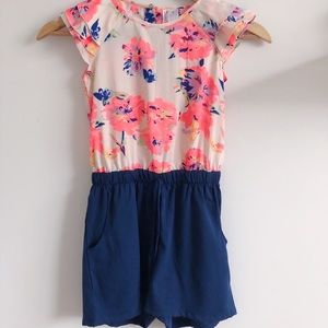 Flower top with Navy Blue Shorts Romper